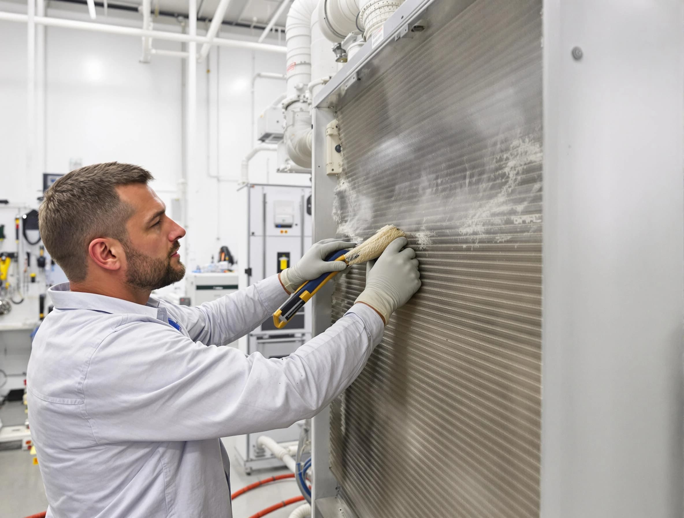 Hapeville Air Duct Cleaning technician performing precision commercial coil cleaning at a Hapeville business