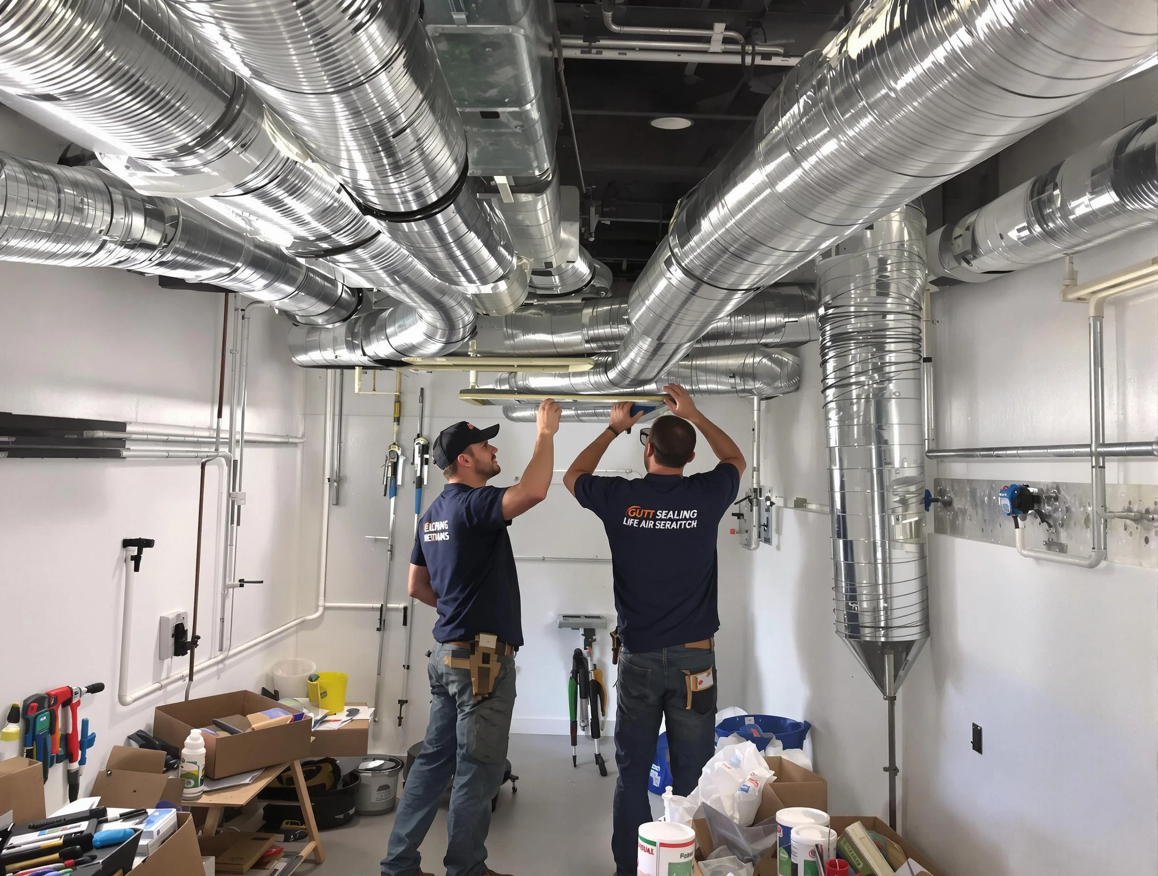 Hapeville Air Duct Cleaning technician applying professional duct sealing solutions in Hapeville