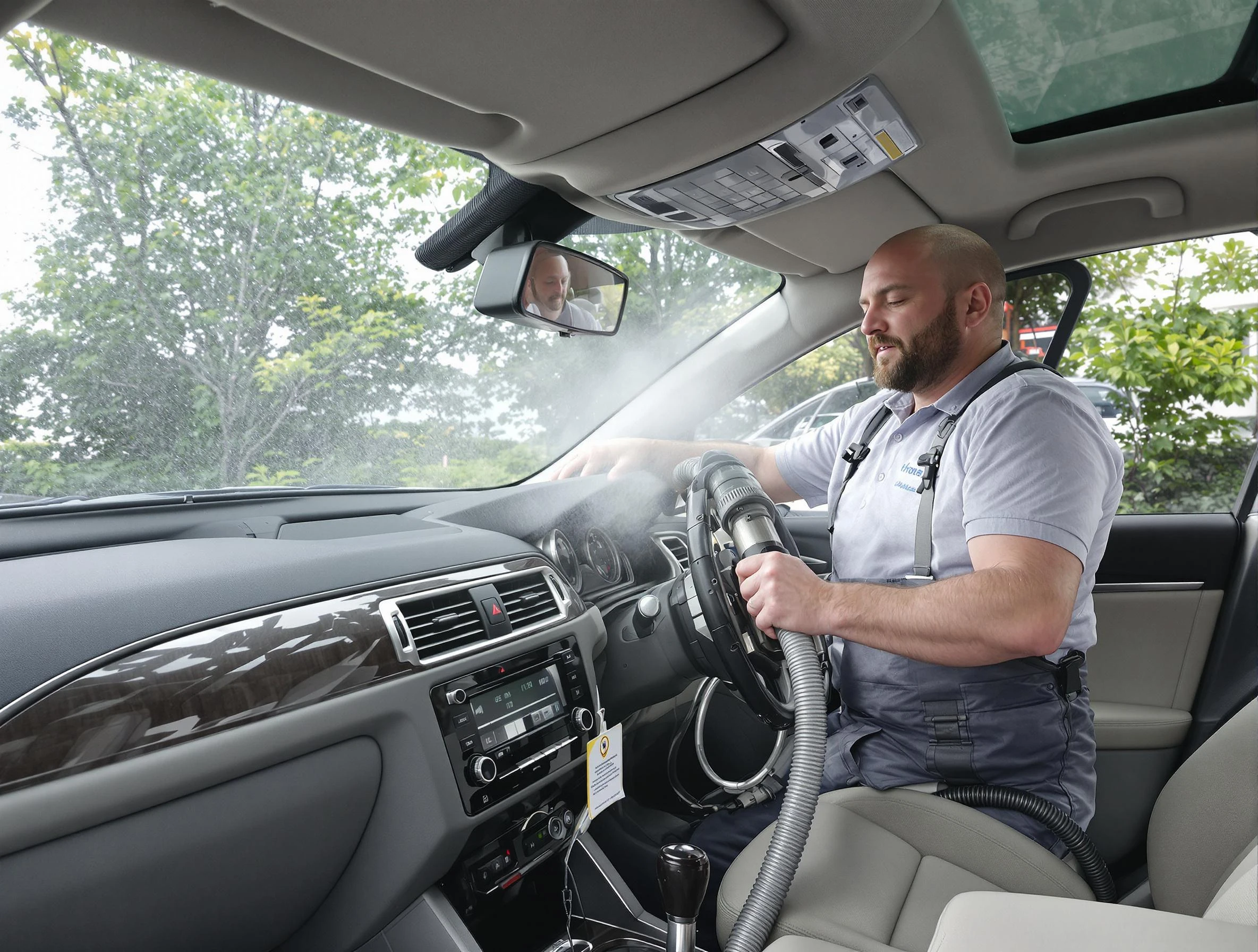 Hapeville Air Duct Cleaning specialist performing professional car duct cleaning in Hapeville